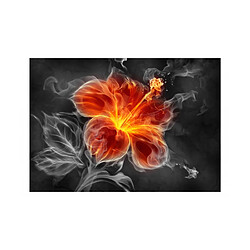 Artgeist Papier peint - Fiery flower inside the smoke [350x245]