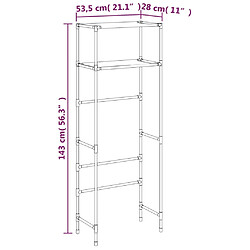 vidaXL Support de rangement 2 niveaux sur toilette Noir 53,5x28x143 cm pas cher