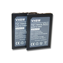 vhbw 2x Batteries remplacement pour Nikon EN-EL2 pour appareil photo, reflex numérique (800mAh, 3,6V, Li-ion)