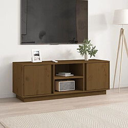 Maison Chic Meuble TV scandinave - Banc TV pour salon Marron miel 110x35x40,5 cm Bois de pin massif -MN99109