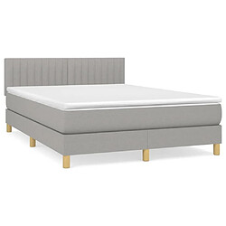 Maison Chic Lit Adulte - Lit simple Lit à sommier tapissier avec matelas moelleux - Meuble de Chambre - Gris clair 140x200cm Tissu -MN43638