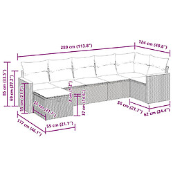 Acheter vidaXL Salon de jardin avec coussins 7 pcs beige résine tressée