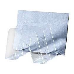 Range-revues HAN SORTER 3 compartiments transparent dos de 22,4 cm - Lot de 2