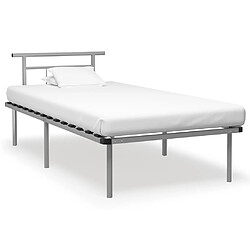 Maison Chic Lit adulte - Lit simple Cadre de lit,Structure du lit Contemporain Gris Métal 100x200 cm -MN92022