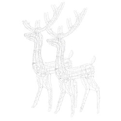 Avis vidaXL Décorations de Noël de renne Acrylique 2 pcs 120 cm Blanc froid