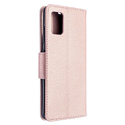 Avis Wewoo Housse Coque Pour Galaxy A51 Litchi Texture Pure Color Horizontal Flip en cuir PU avec support et fentes cartes et portefeuille et lanière or rose