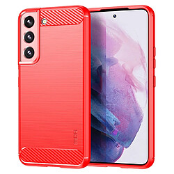 Coque en TPU MOFI texture en fibre de carbone rouge pour votre Samsung Galaxy S22 Plus