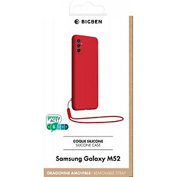 Bigben Coque pour Samsung Galaxy pour M52 5G Silicone + dragonne assortie Rouge