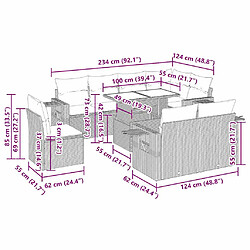 Acheter vidaXL Salon de jardin 9 pcs avec coussins noir résine tressée