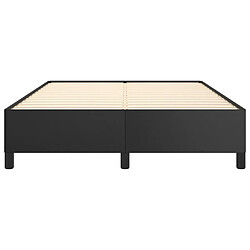 Maison Chic Lit adulte - Lit simple Cadre de lit,Structure du lit Contemporain Noir 140x190 cm Similicuir -MN22012 pas cher