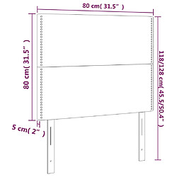 vidaXL Tête de lit à LED Blanc 80x5x118/128 cm Similicuir pas cher