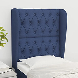 Maison Chic Tête de lit scandinave avec oreilles,meuble de chambre Bleu 83x23x118/128 cm Tissu -MN88061