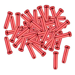 50pcs / Pack Embouts Intérieurs De Vélo En Alliage D'aluminium Embouts De Fil Embouts à Sertir Ligne Noyau Rouge pas cher