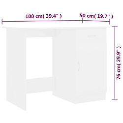 Acheter Helloshop26 Bureau table poste de travail meuble d'ordinateur informatique étude 100 x 50 x 76 cm bois d'ingénierie blanc 02_0023500