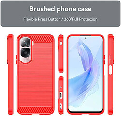 Htdmobiles Coque pour Huawei Honor 90 Lite 5G - housse etui silicone gel carbone + verre trempe - ROUGE