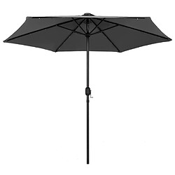 vidaXL Parasol de jardin et lumières LED mât en aluminium anthracite