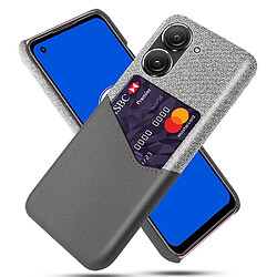 Coque en TPU + PU anti-chute avec porte-carte pour votre Asus Zenfone 9 5G - gris