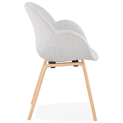 Avis Alterego Chaise design avec accoudoirs 'SAMY' en tissu gris clair style scandinave