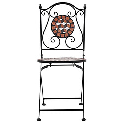 Maison Chic Mobilier de bistro et chaises de jardin 3 pcs mosa?que Carreau céramique Terre cuite -GKD281945 pas cher