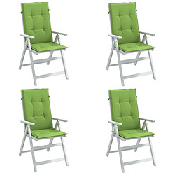 vidaXL Coussins de chaise à dossier haut lot de 4 vert mélangé tissu