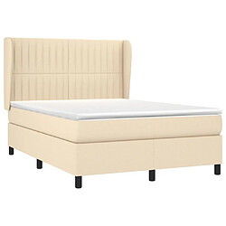 Avis Maison Chic Lit Adulte - Lit simple Lit à sommier tapissier avec matelas moelleux - Meuble de Chambre - Crème 140x200 cm Tissu -MN91467