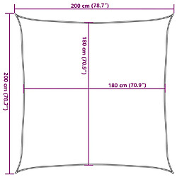 vidaXL Voile d'ombrage 160 g/m² Vert foncé 2x2 m PEHD pas cher