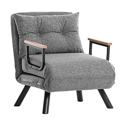 Hanah Home Fauteuil convertible en tissu Sando gris clair.