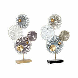 Figurine Décorative DKD Home Decor Gris Doré Métal Cercles (39 x 8,5 x 60 cm) (2 Unités)