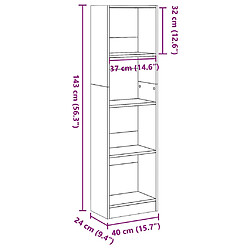 vidaXL Bibliothèque blanc brillant 40x24x143 cm bois d'ingénierie pas cher