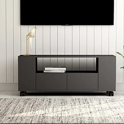 vidaXL Meuble TV Gris 120x35x48 cm Bois d'ingénierie