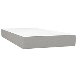 Maison Chic Structures de lit + matelas,Lit à sommier tapissier avec matelas Gris clair 90x200 cm Tissu -MN58991 pas cher