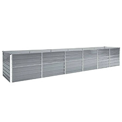 vidaXL Lit surélevé de jardin Acier galvanisé 480x80x77 cm Gris