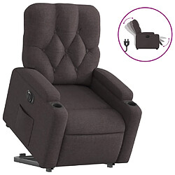 vidaXL Fauteuil inclinable électrique marron foncé tissu