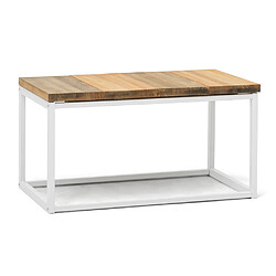 Ds Meubles Table basse Preston Blanc 80x40x38cm