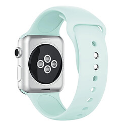 Wewoo Bracelet Bande de montre en silicone à double rivets pour Apple Watch séries 3 et 2 1 42 mm (Turquoise)