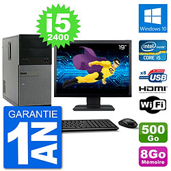 PC Dell 3010 MT Ecran 19" i5-2400 RAM 8Go Disque Dur 500Go HDMI Windows 10 Wifi - Occasion