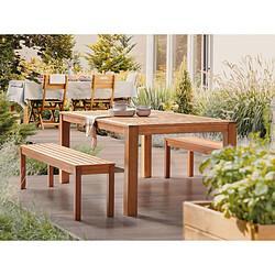 Beliani Table de jardin 190 x 105 cm Bois Bois clair MONSANO