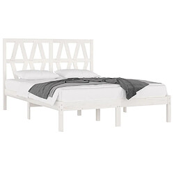 Avis Maison Chic Lit adulte - Lit simple Cadre de lit,Structure du lit Contemporain Blanc Bois de pin massif 120x200 cm -MN69054