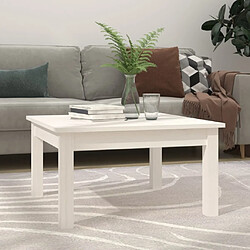 Maison Chic Table basse,Table Console Table d'appoint, Table pour salon Blanc 55x55x30 cm Bois massif de pin -MN32272