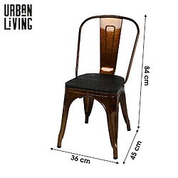 Urban Living Chaise vintage Liv H84 cm - Doré et noir