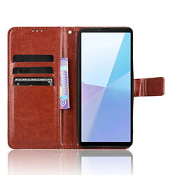 Htdmobiles Housse pour Sony Xperia 10 VI - etui coque pochette portefeuille + film ecran - MARRON