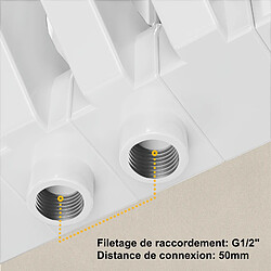 Avis EMKE Radiateur eau chaude horizontal en acier H.60 × L.84 cm 1383 W Le design Chauffage central blanc