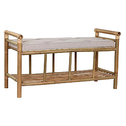 Avis Pegane Banquette en bambou coloris naturel - longueur 100 x Profondeur 44 x hauteur 55 cm