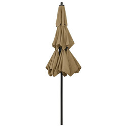 Acheter ComfortXL Parasol à 3 Niveaux Avec Mât En Aluminium Taupe 2,5 M