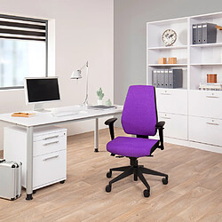 Siège de bureau / Siège pivotant PRO-TEC 500 tissu gris foncé/mauve hjh OFFICE pas cher