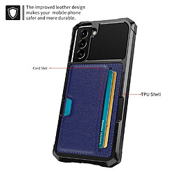 Coque en TPU + PU antichoc avec béquille bleu pour votre Samsung Galaxy S22 Plus 5G