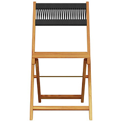 Acheter vidaXL Chaises de bistrot lot de 2 noir bois d'acacia et corde