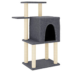 Arbre à chat avec griffoirs,niche pour chat en sisal gris foncé 97 cm -MN29217