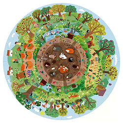 Apli Puzzle Circulaire de la Biosphère de 48 Pièces - Taille Ø50cm - Poster pour un Montage Facile - Recommandé pour les Enfants à partir de 5 Ans