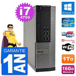 PC Dell OptiPlex 7020 SFF Intel i7-4790 RAM 16Go Disque Dur 1To Windows 10 Wifi - Occasion